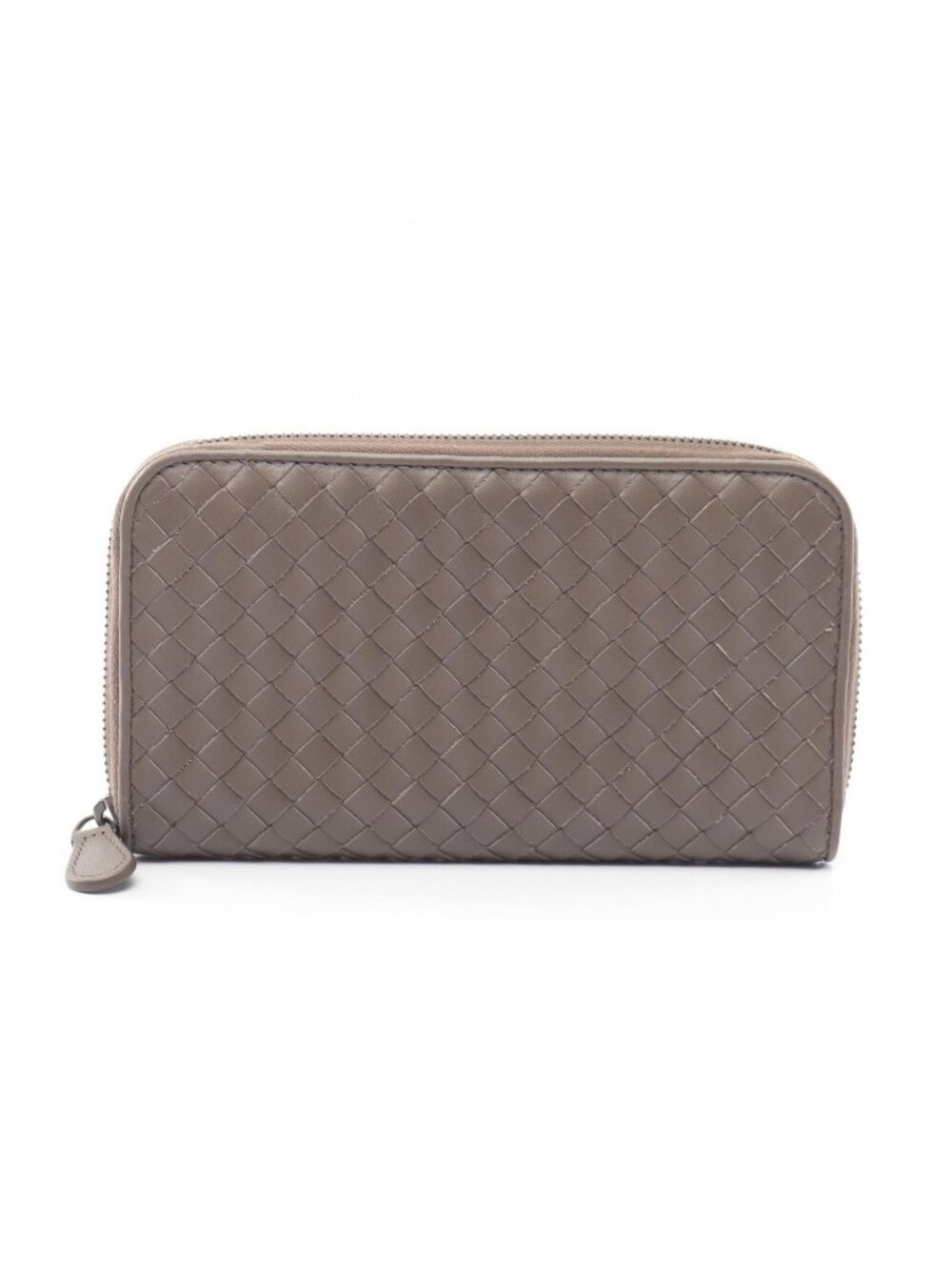 Bottega Veneta Round Wallet Intrecciato Greige Leather